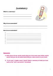 English Worksheet: Summarising