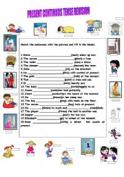 English Worksheet: PRESENT CONTINUOS REVISION