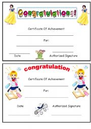 English Worksheet: certificate