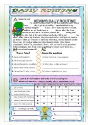 English Worksheet: DAILY ROUTINE