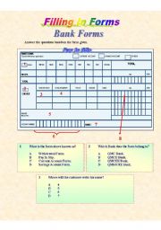 English worksheet: Filling in Forms - Deposit Slip 