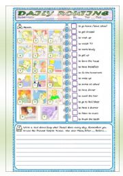 English Worksheet: DAILY ROUTINE