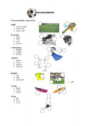 English Worksheet: sport and equipment