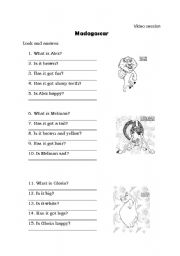 English Worksheet: Madagascar-Video session