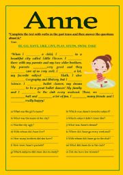 English Worksheet: Anne