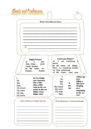 English Worksheet: Learning Simple Present and Continuos Present