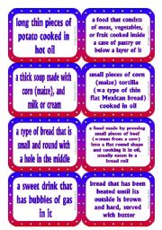 American Food - Definitions Cards (Memory / Matching / Speaking Game) 
