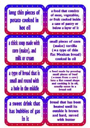 English Worksheet: American Food - Definitions Cards (Memory / Matching / Speaking Game) 