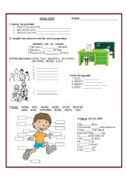 English Worksheet: Test on Grammar / Vocabulary for Young Learners