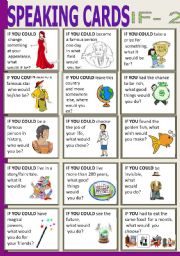 English Worksheet: SPEAKING CARDS - if 2