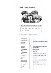 English Worksheet: Hello, goobbye