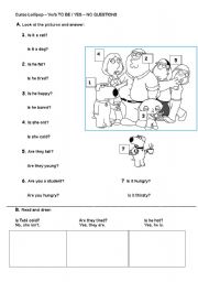 English Worksheet: YES - NO Questions with FAMILY GUY