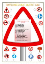 English Worksheet: traffic rules