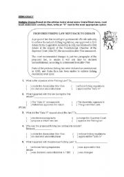 English Worksheet: READING COMPREHENSION EXERCISE ABOUT DEMOCRACY