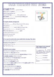 English Worksheet: Song- Take the Long Way Home - by Supertramp