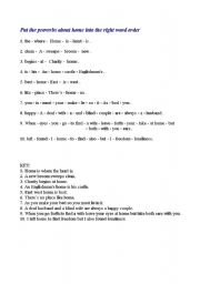 English worksheet: Proverbs about Home