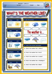 English Worksheet: WHATS THE WEATHER LIKE?