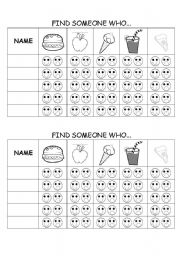 English Worksheet: Find someone who