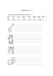 English Worksheet: Describing animals