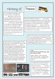 English Worksheet: History of Trains