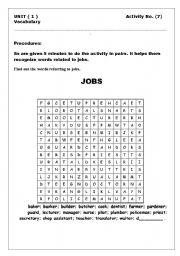 English Worksheet: crossword