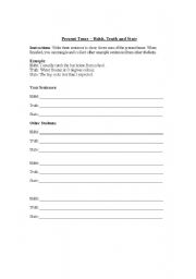 English worksheet: present tense usage