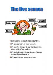 English Worksheet: The five senses