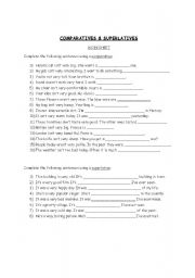 English Worksheet: Comparatives & Superlatives