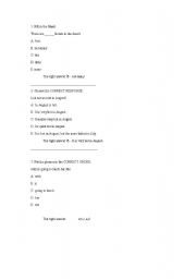 English Worksheet: sample test