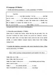 English Worksheet: preparing for the trip-parties invitation