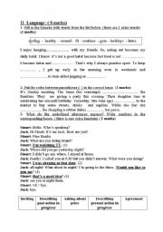 English Worksheet: grammar test