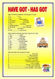 English Worksheet: HAVE GOT HAS GOT