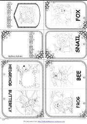 English Worksheet: Garden Animals Mini Book