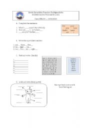 English Worksheet: diagnostic test