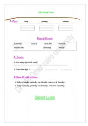 English Worksheet: days