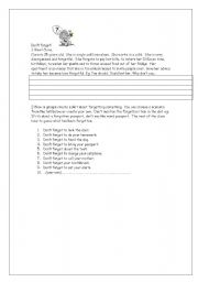 English worksheet: Giving advice + dont forget 