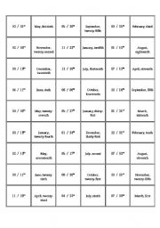 English Worksheet: Dates Domino