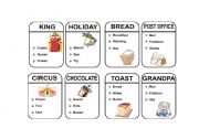 English Worksheet: Taboo Cards (1)