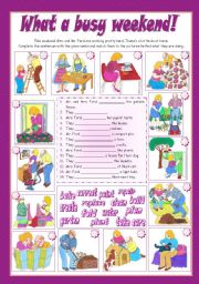 English Worksheet: WHAT A BUSY WEEKEND!