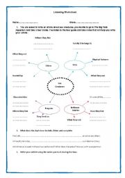 English Worksheet: listening worksheet on sea creatures