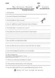 English worksheet: London Science Museunm