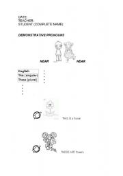 English worksheet: Demonstrative pronouns