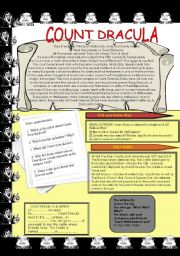 English Worksheet: Count Dracula and Halloween 