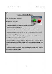 English worksheet: Tommy and Robby the Robots