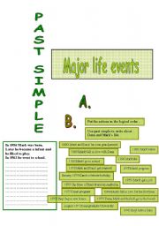 PAST SIMPLE- MAJOR LIFE EVENTS