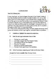 English Worksheet: Comparatives
