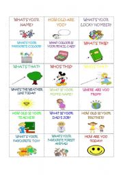 English Worksheet: speaking cards