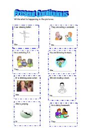 English worksheet: Present Continuous