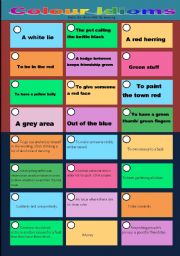 English Worksheet: Colour idioms matching activity