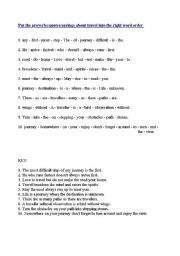 English worksheet: Proverbs about Travel